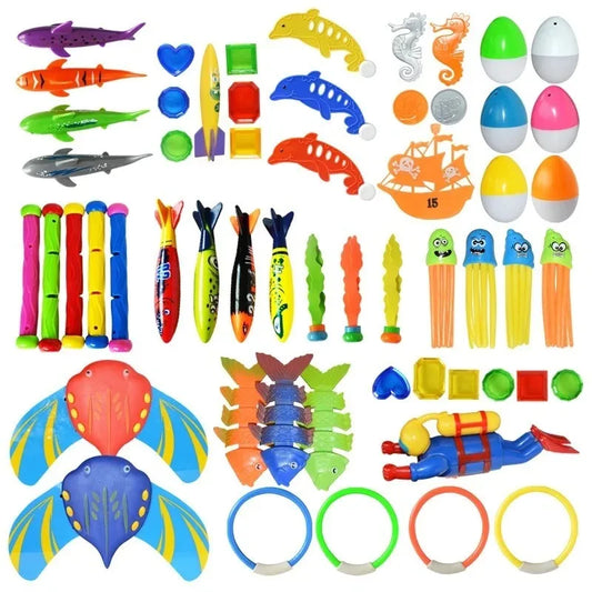 Children's Summer Pool Toys Shark Rocket Throwing Toys Pool Diving Water Fun Games Baby Educational Bath Toys Gifts